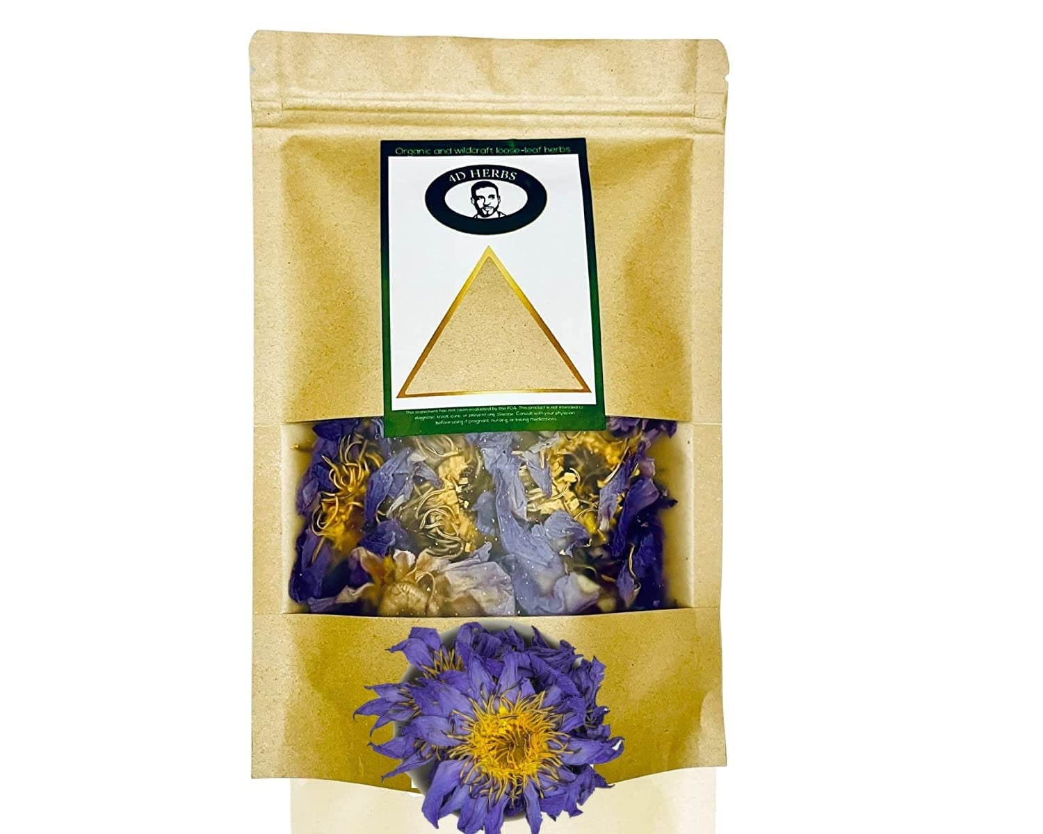 1 kg Organic Blue Lotus, N. caerulea, Wholesale Dried Organic Lotus Whole ~ 4D Herbs