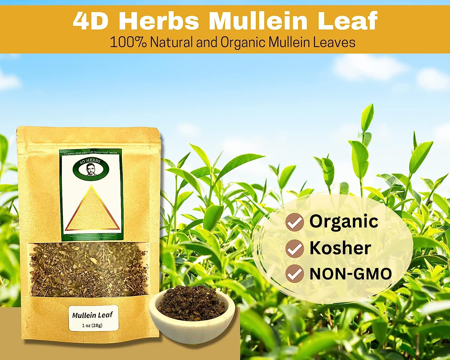 4D Herbs Mullein Leaf Organic