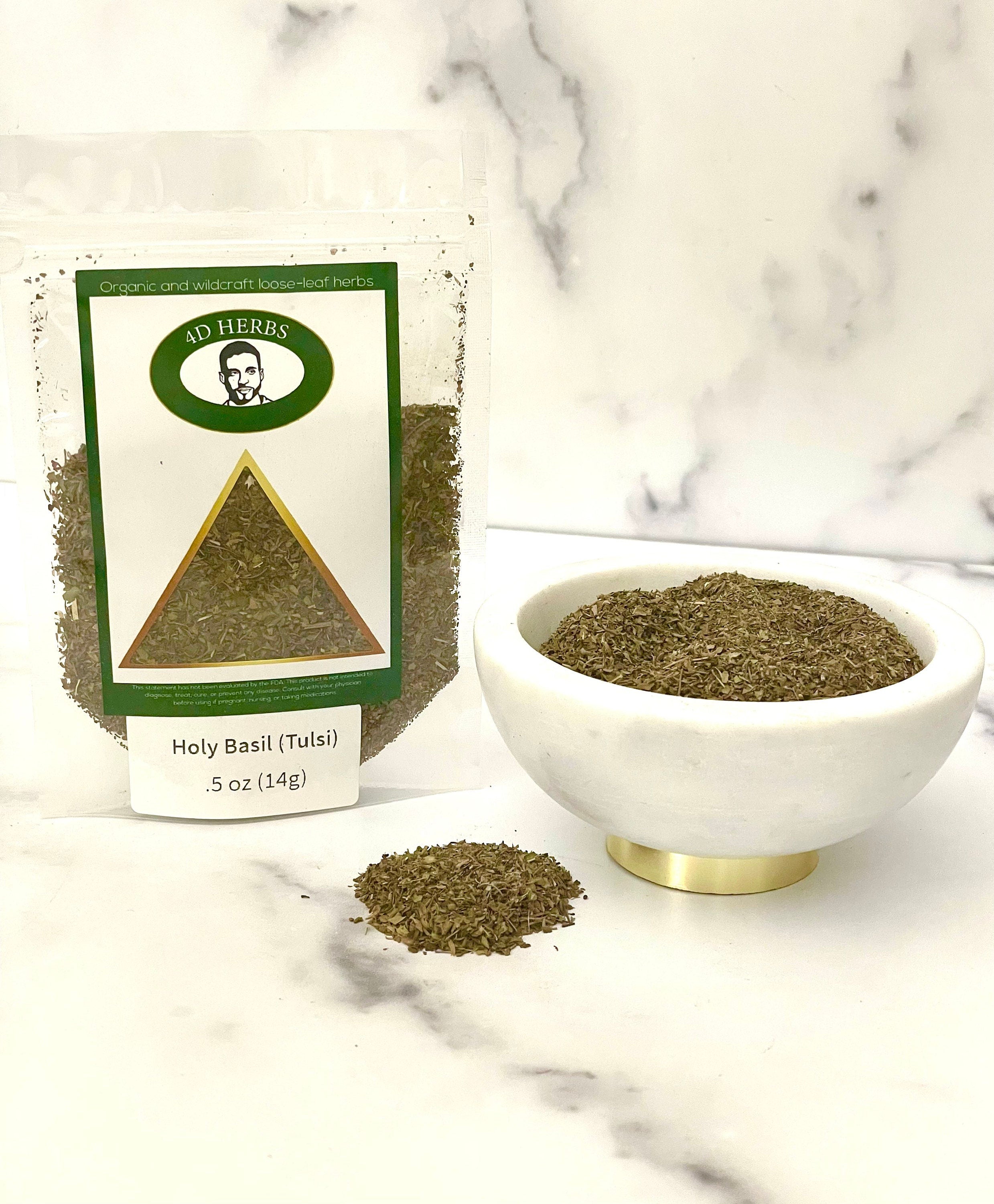 Holy Basil, Organic Tulsi, Ocimum tenuiflorum, Dry Loose Herb, Ayurvedic Herbal Tea, India Tulsi